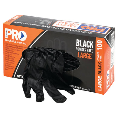 Extra Heavy Duty Nitrile Gloves Black